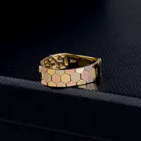 14K золото 18K Золотое кольцо три цвета золота сота мягкое Кольцо Золотые украшения 3460