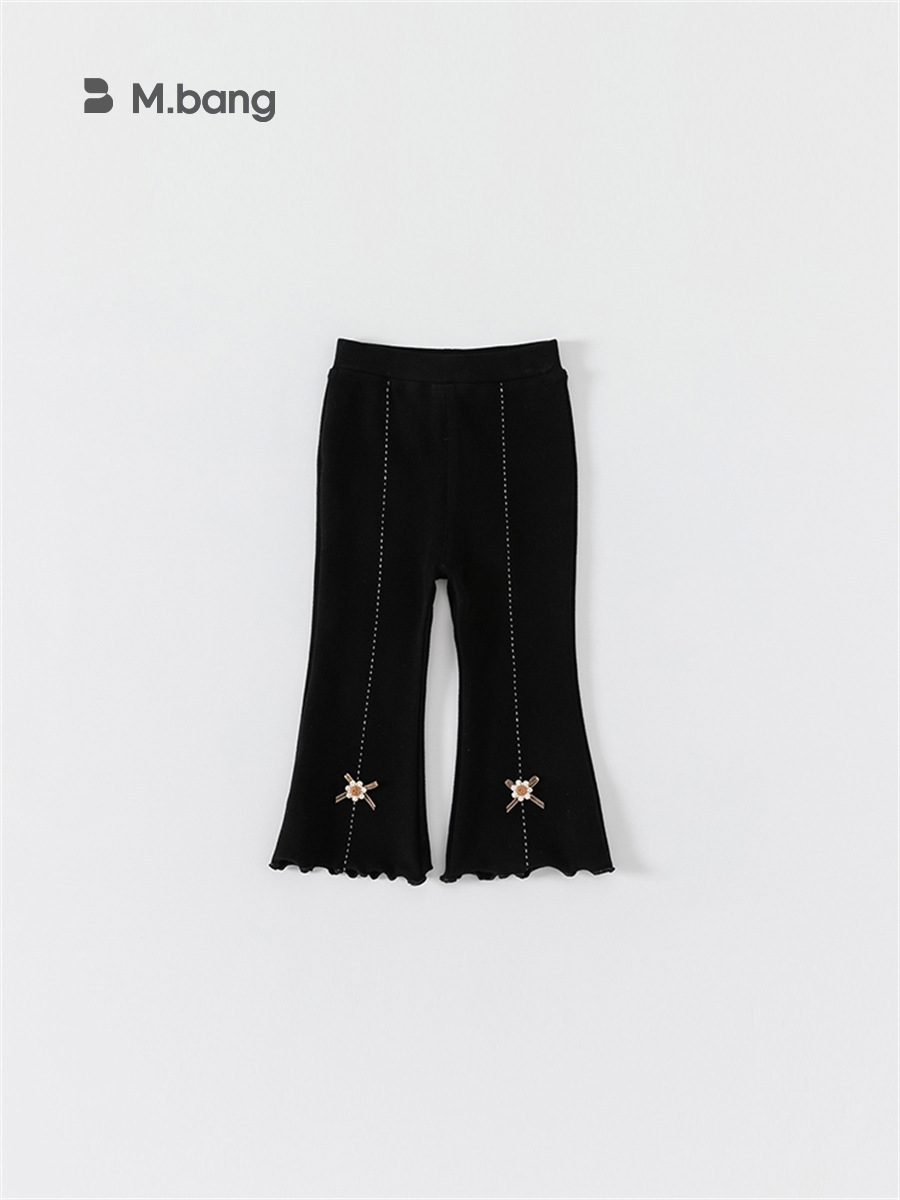 Youbao ropa para niños niña versión coreana de las polainas de las niñas de punto elástico primavera y otoño pantalones para niños pantalones acampanados QK22085