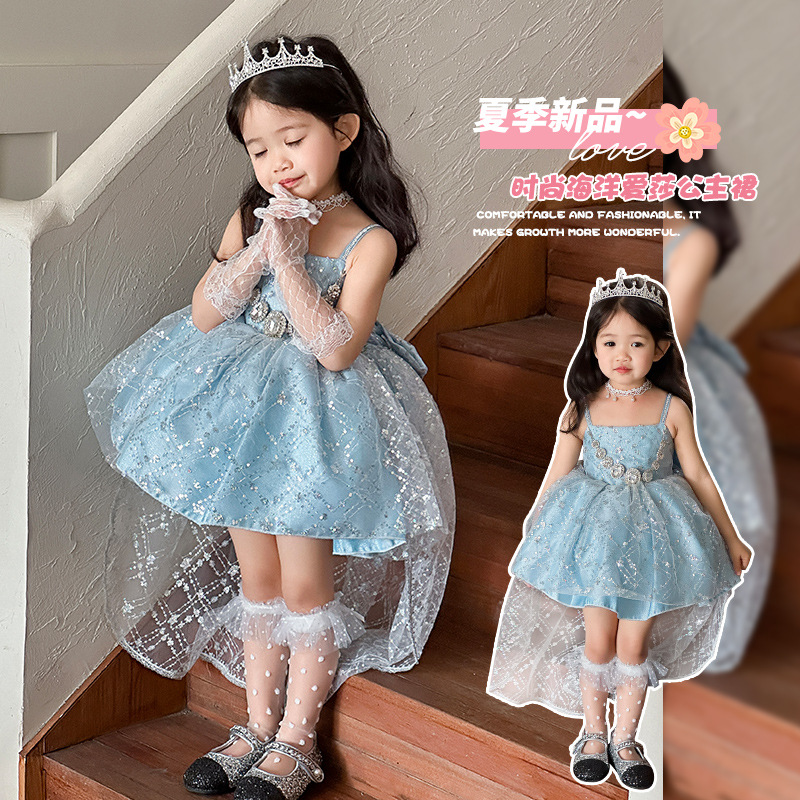 Girls' 2025 Summer New Lolita Aisha High-end One-year Birthday Dress Ponkas Aisha Princess Dress
