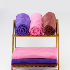 廠家批發超細纖維浴巾美容院鋪床巾加大加厚超纖浴巾印花繡字logo