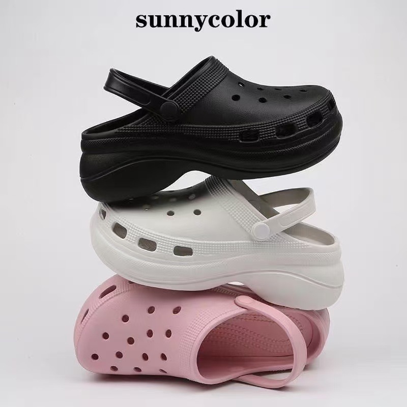 Croos New Star Whale Hole Shoes Women's Thick-Soled Sandals Increased Outer Wear Non-Slip Breathable Beach Slippers