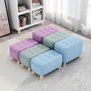 Manufacturer Supplies Household Fabric Stools, Home Living Room, Bedroom, Baby Stools, Shopping Mall Shoe Changing Short Stools