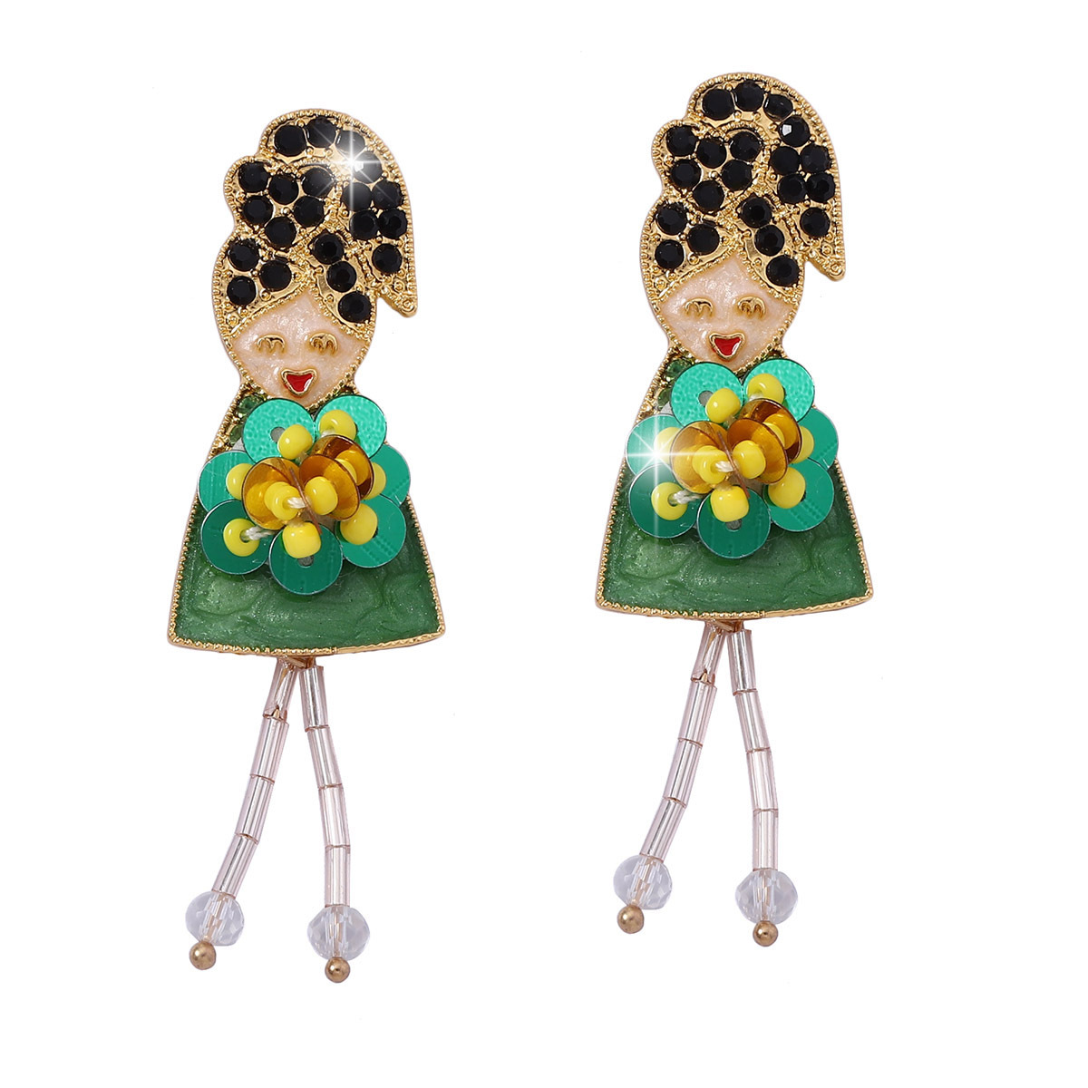 1 Pair Lady Cartoon Character Zinc Alloy Drop Earrings display picture 5