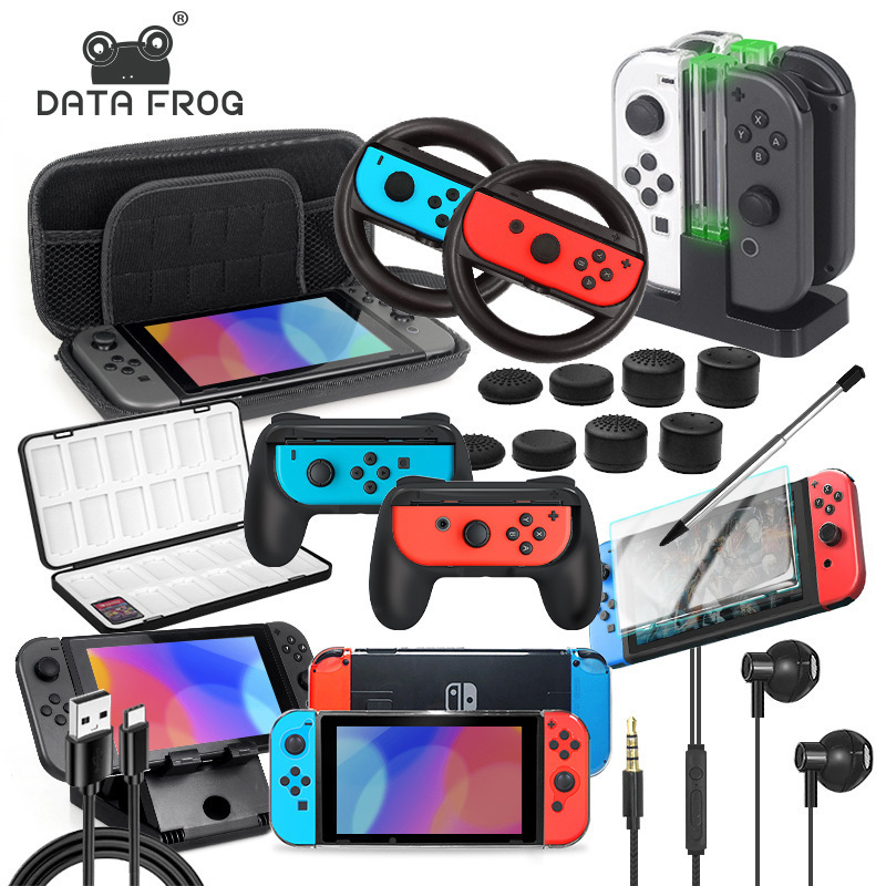 Applicable Switch game accessories rocker cap protective shell storage bag card box charging base 15-in-1 suit Applicable Switch game accessories rocker cap protective shell storage bag card box charging base 15-in-1 suit