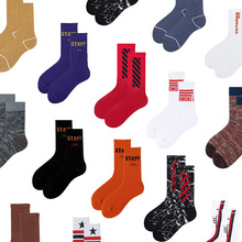 潮牌INS原宿风运动毛巾底复古潮流中筒棉袜子 男女滑板长袜子潮