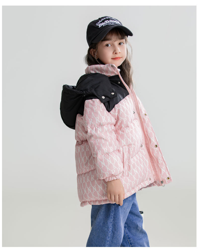 2023. aasta uus laste lühike, keskmise kuni suure suurusega poiste ja tüdrukute talvemantel valge pardiudusulgedega_voghion.com