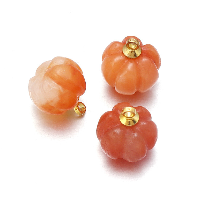 5 Pcs/package Retro Pumpkin Aventurine Polishing Jewelry Accessories display picture 6