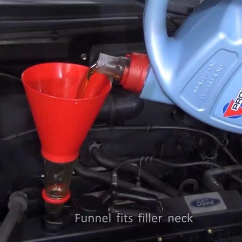 Embudo de aceite del coche herramienta de llenado de aceite interfaz ajustable Dispositivo de llenado de aceite