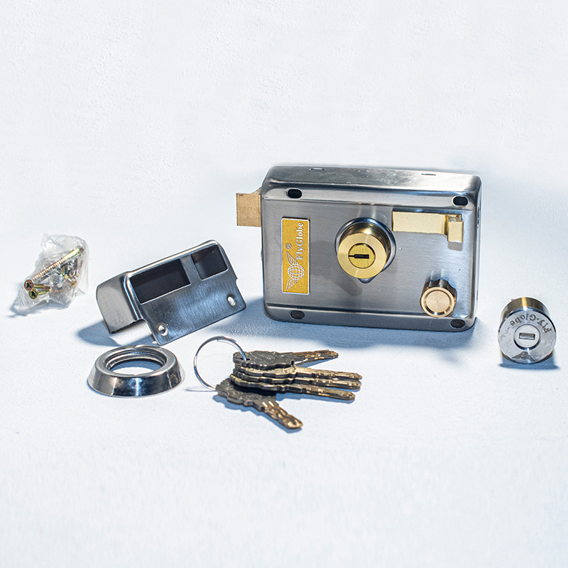 Bola voladora de acero inoxidable cerradura de puerta exterior de una sola lengüeta puerta antigua universal 9808SN/9908SS cerradura antirrobo de llave atómica