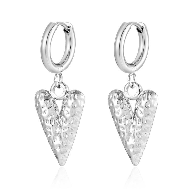 Pendientes colgantes de moda transfronteriza europea y americana, aretes redondos de acero inoxidable de todo fósforo, pendientes simples para mujer de 18K chapados al por mayor