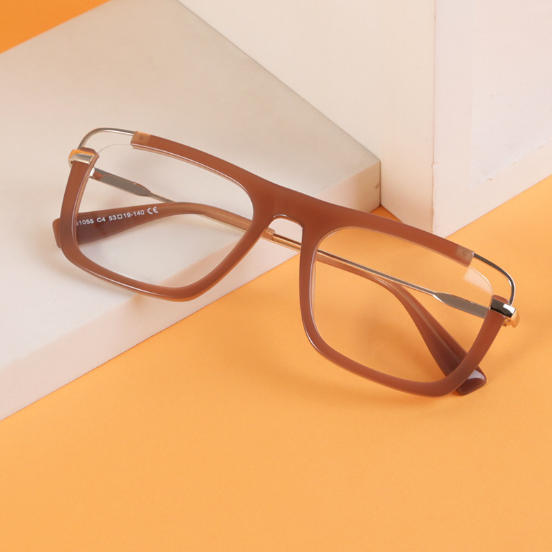 2022 new pattern board Spectacle frame Trend square Plain glasses men and women currency Europe and America A small minority face without makeup glasses