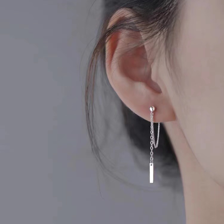 Pendientes de cadena de plata esterlina s925 pendientes femeninos de la borla del temperamento del nicho nuevos pendientes de lujo ligeros únicos pendientes de alto grado