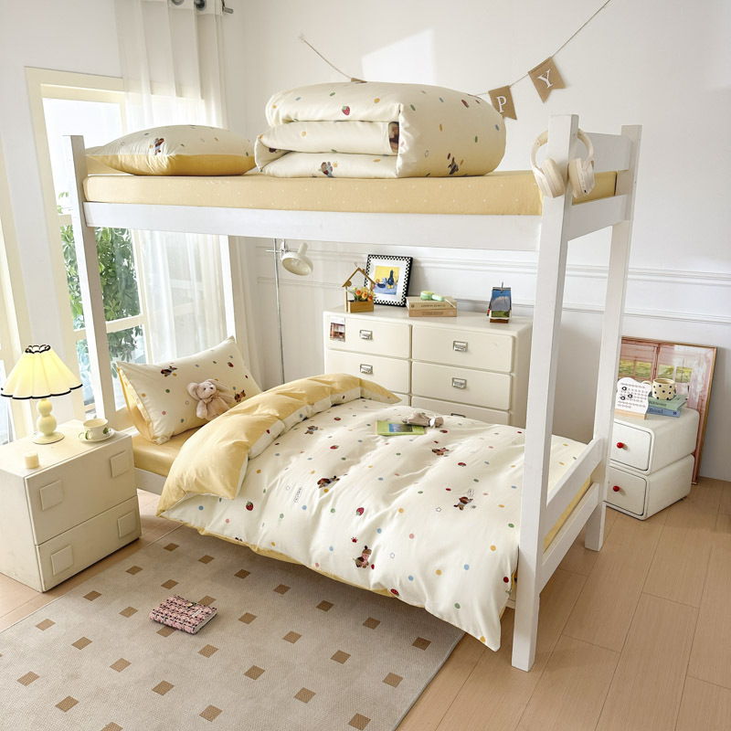 Ropa de cama de tres piezas para dormitorio de estudiantes de algodón en la temporada escolar