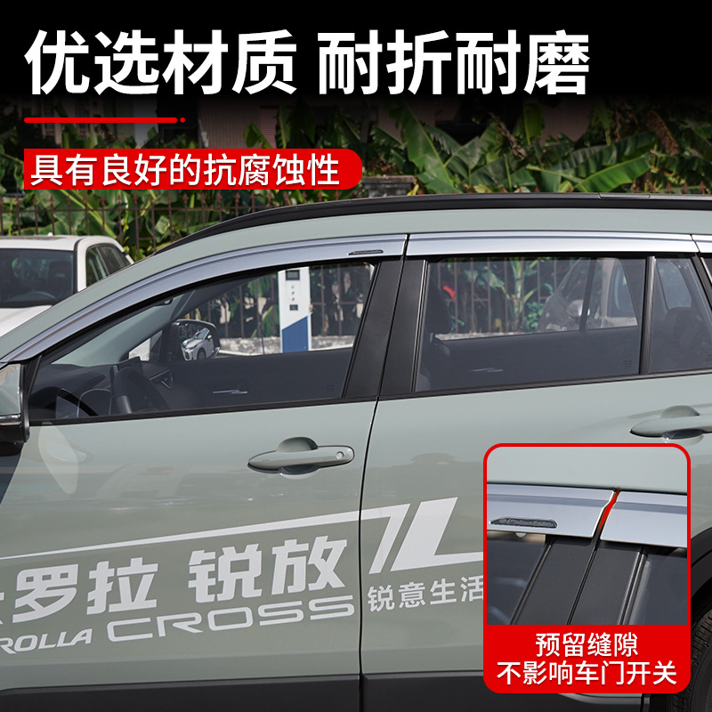 Tenxinrui adecuado para Toyota Corolla Cruz Sharp frente fijo lluvia escudo ventana lluvia ceja lluvia escudo Accesorios