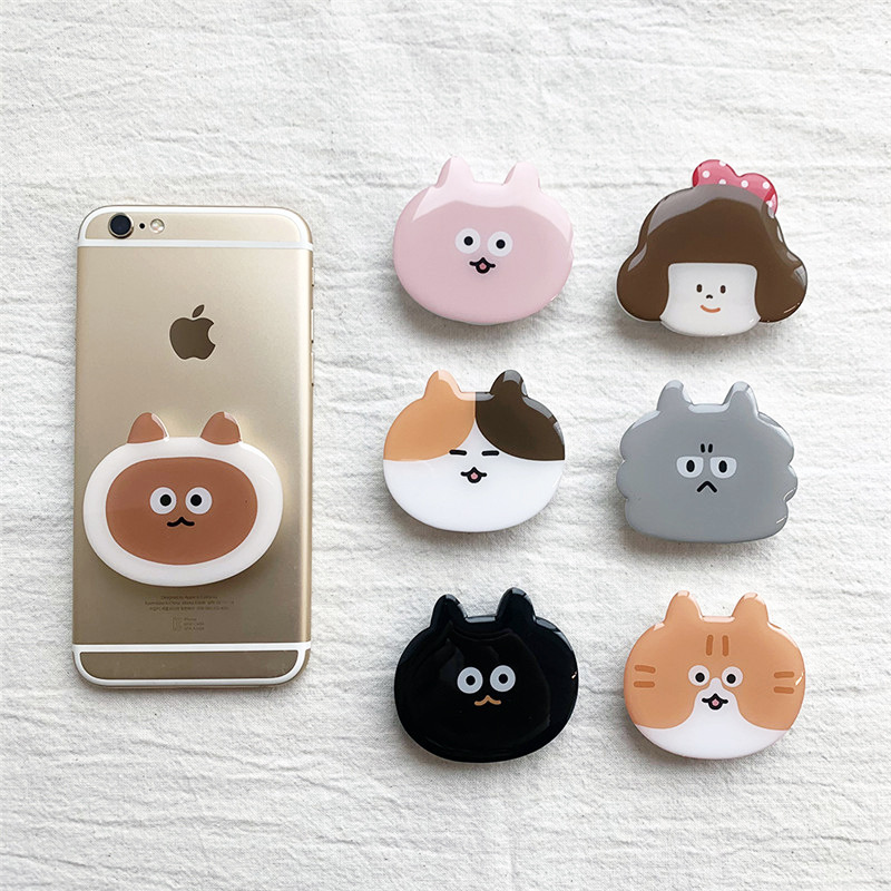 INS estilo lindo gato retráctil plegable de dibujos animados teléfono móvil plegable soporte epoxi acrílico airbag soporte