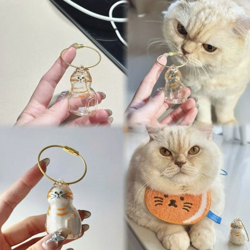 透明猫毛収納ボックスチャームガシャポン猫毛収納カプセルガシャポンバッグキーホルダーペンダント記念|undefined