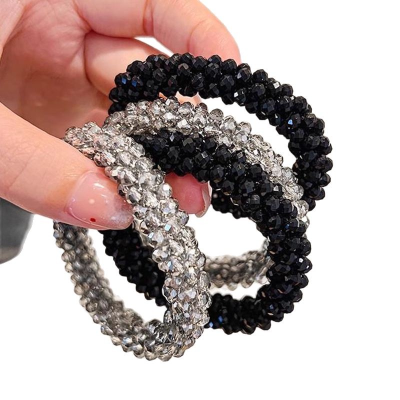 Crystal exquisito con cuentas anillo de cabello feminino pulsera de cabello de doble uso 2025 cabello al por mayor