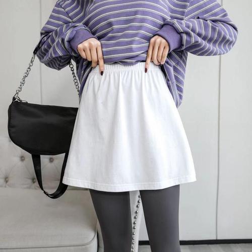 Women's Autumn/Winter Hoodie Base Layer with Skirt, Overlapping Hem to Cover Bottoms, Versatile Short Skirt for Wholesale
