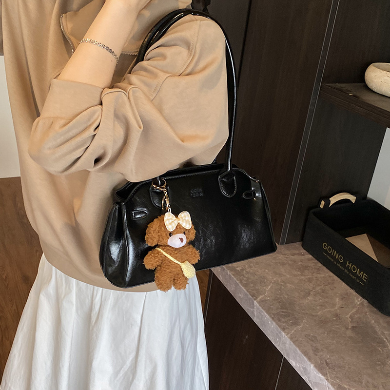 复古油蜡皮小包包女2025新款时尚上班通勤手拎包夏季高级感腋下包|undefined