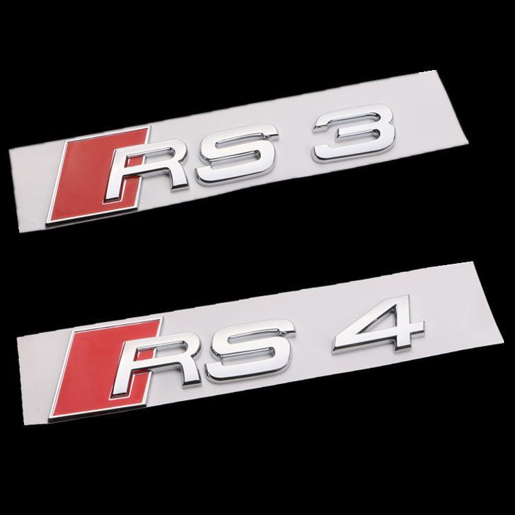 Audi RS3 RS4 RS5 RS6 RS7 RS8 car emblem and lettering; Audi modified RS emblem
