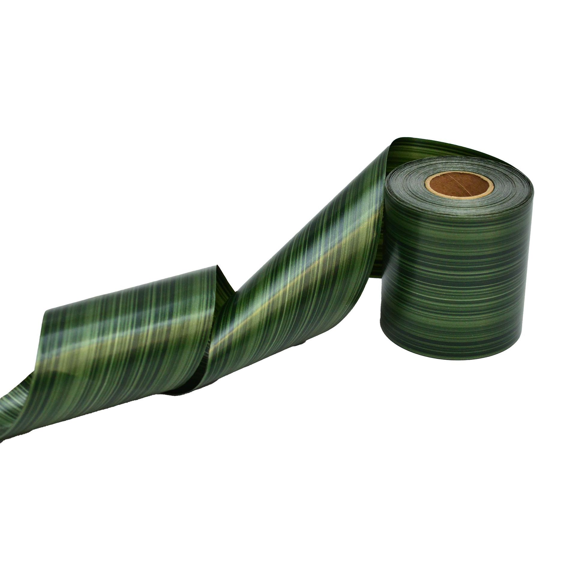 Transfronteriza venta caliente material PP plástico verde corteza de árbol imitación cinta de flores festivales de cumpleaños decoración de ramo de flores