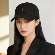 韩版爱心小C刺绣大头围帽子女棒球帽男显脸小百搭情侣遮阳鸭舌帽