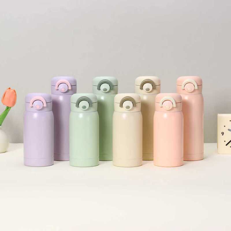 New Stainless Steel Compact Mini Cute Children's Solid Color High-Value Insulated Cup with Snap-On Pop-Up Convenient Dual Drinking New Stainless Steel Compact Mini Cute Children's Solid Color High-Value Insulated Cup with Snap-On Pop-Up Convenient Dual Drinking