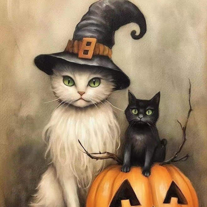 Amazon nueva pintura de diamantes 5D Halloween fantasma calabaza búho lleno de pintura de diamantes diy pintura de decoración para el hogar