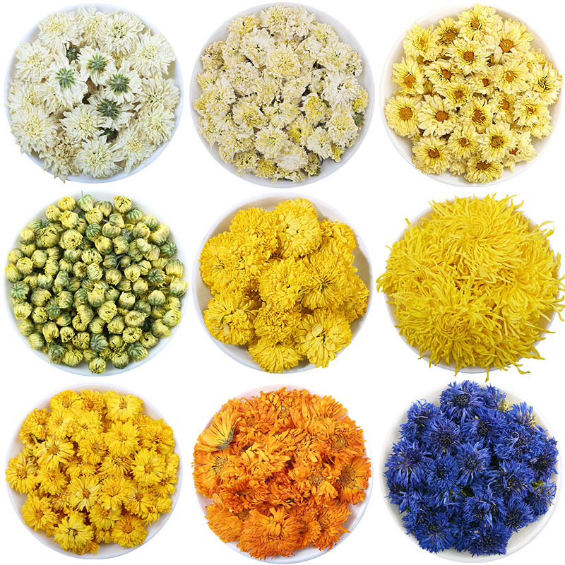 Chrysanthemum Flower Collection (Chrysanthemum morifolium) — Dried Herbal Tea Assortment key features