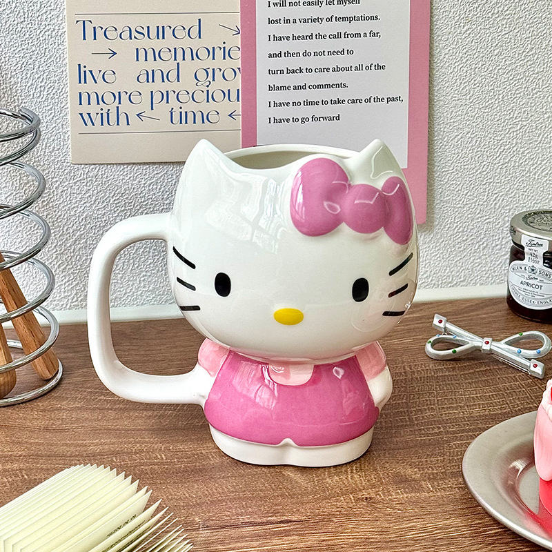Alto valor facial lindo kt gato taza regalo de cumpleaños de una niña corazón de cerámica taza de regalo de cumpleaños de novia image 4