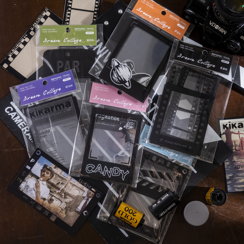 Stranger dream collage home white ink sticker bag retro dream hand account photo frame stickers 10 6