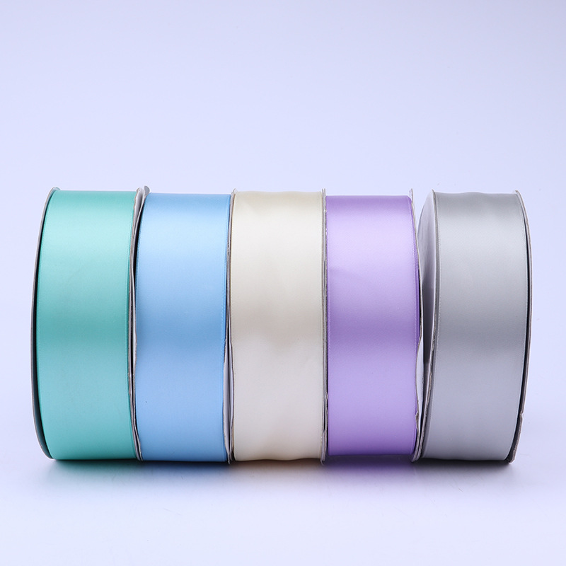 5cm de doble cara de la cinta de poliéster arco DIY cinta boda fresco ramo de fruta caja de regalo de embalaje cinta de satén de color