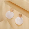 Japanese white matte metal fashionable earrings, simple and elegant design