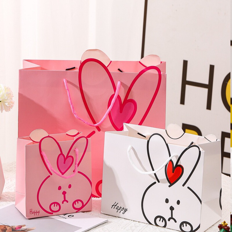 Cartoon Korean Baby Full Moon Return Children's Birthday Gift Bag Portable Gift Bag Cute Creative Rabbit Paper Bag Cartoon Korean Baby Full Moon Return Children's Birthday Gift Bag Portable Gift Bag Cute Creative Rabbit Paper Bag