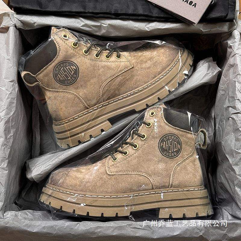 Zhao Lusi's Same Style Boots for Men and Women 2025 Autum New Retro British Style Thick-Soled Work Boots Trendy Zhao Lusi's Same Style Boots for Men and Women 2025 Autum New Retro British Style Thick-Soled Work Boots Trendy