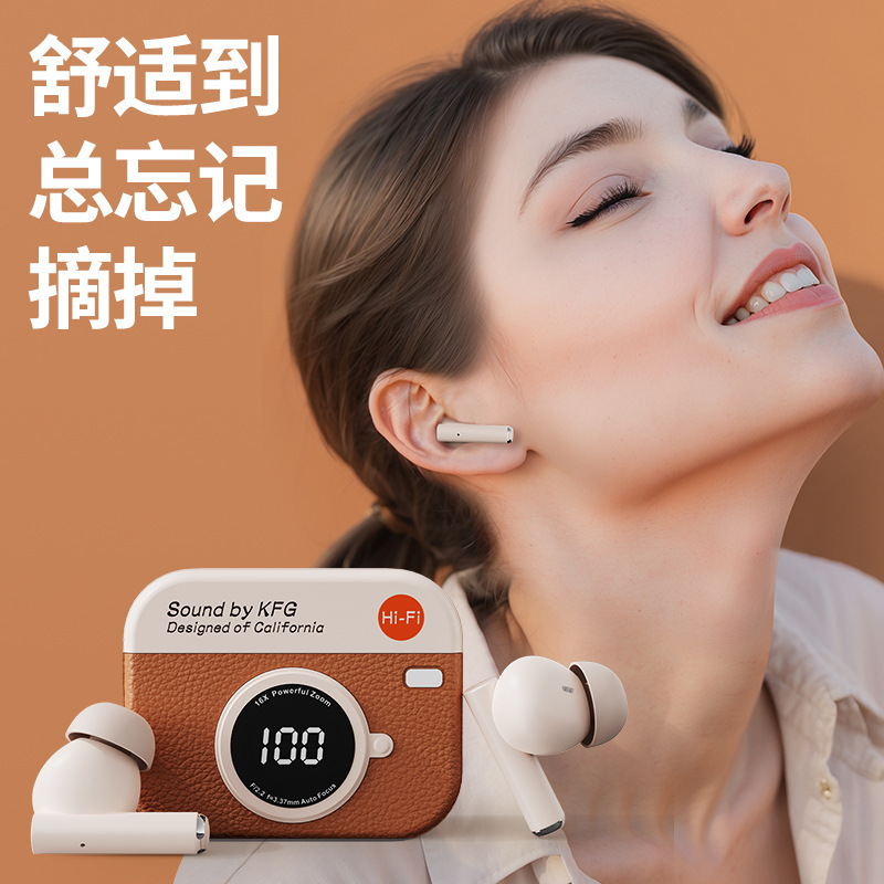 X73跨境爆款CCD真无线蓝牙耳机运动复古相机入耳式高颜值私模通用|undefined