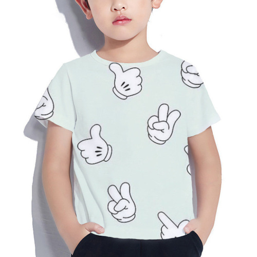 New foreign trade dishi printed tops for boys—casual, breathable short-sleeved children’s clothing—dropshipping available, direct from manufacturer.