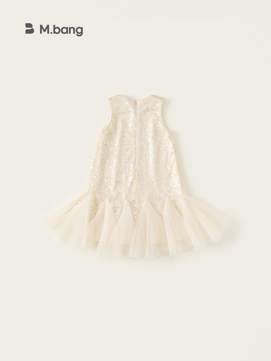 Youbao ropa para niños niñas vestido de costura de malla con lentejuelas verano nuevo vestido de princesa para niña falda de chaleco para niños