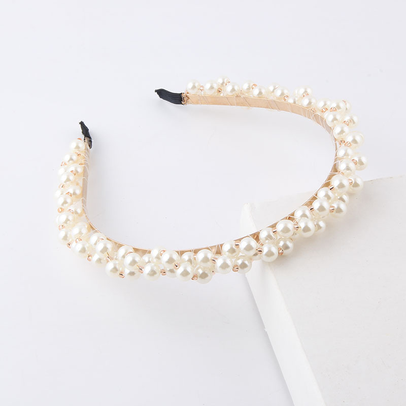 Korean Woven Pearl Thin Headband Wholesale Nihaojewelry display picture 4