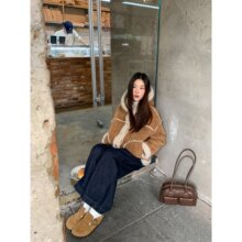 仿皮毛一体连帽领毛毛外套女冬季2026新款复古休闲上衣
