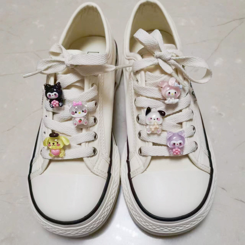 Ice-transparent cute cartoon coolomi melody Sanrio shoe belt buckle DIY removable shoe flower decorative buckle accessories