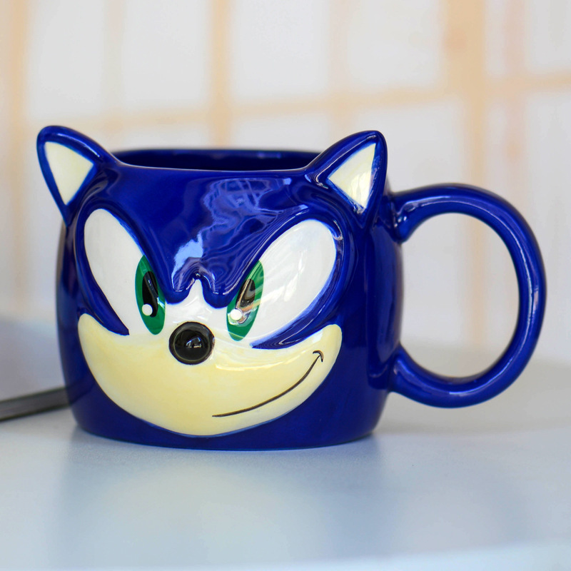 Carefully Selected Sonic the Hedgehog Ceramic Mug, Game-Themed Water Cup, Tea Cup, Household Cup