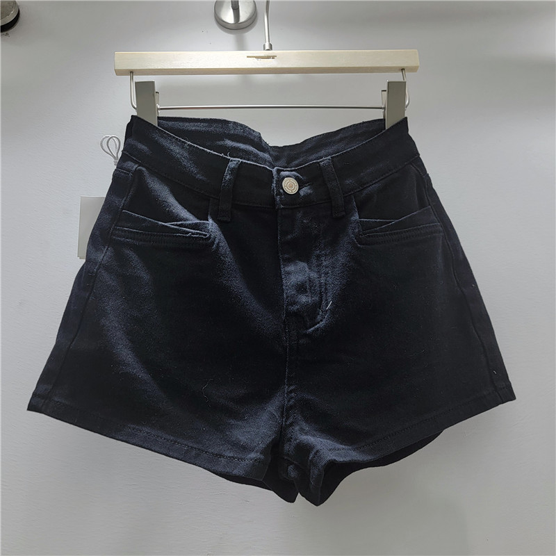 Pantalones Cortos de Mezclilla de Poliéster Cintura Baja para Verano