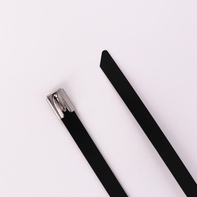 包塑不锈钢自锁扎带4.6*500mm粘塑钢扎带船用喷塑 盘带和扣