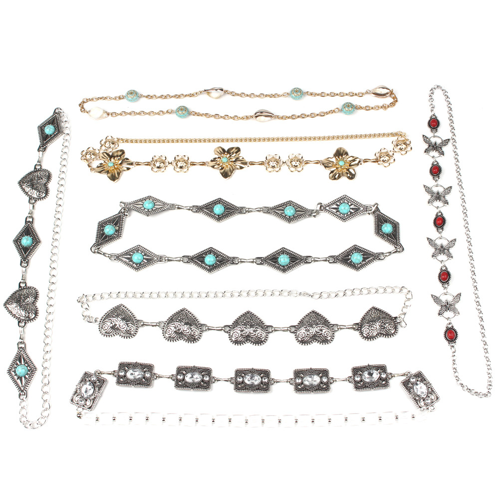 Wholesale in-stock alloy series hat bands for men and women, vintage felt hats, cowboy hat decorative straps, fashionable and exquisite hat straps with chains