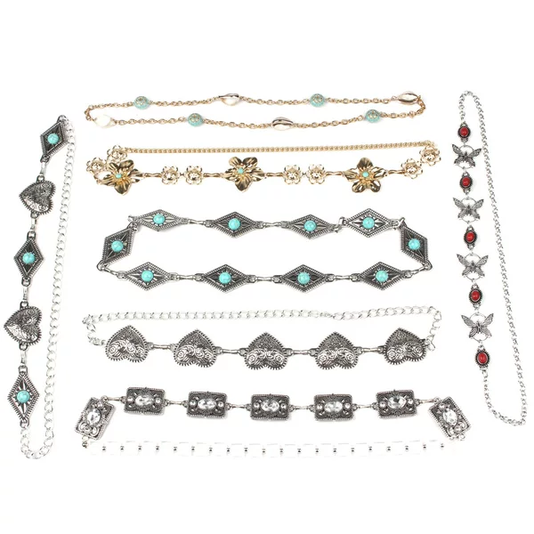 Wholesale in-stock alloy series hat bands for men and women, vintage felt hats, cowboy hat decorative straps, fashionable and exquisite hat straps with chains