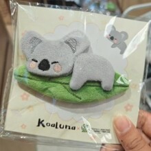 软fufu趴睡考拉毛绒发夹 圆点云朵边夹少女心小众卡通动物头饰