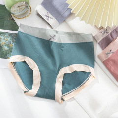 【95-150 lbs】Women's seamless underwear with high-waisted triangle design, stone-vein graphite cotton, and pure cotton gusset