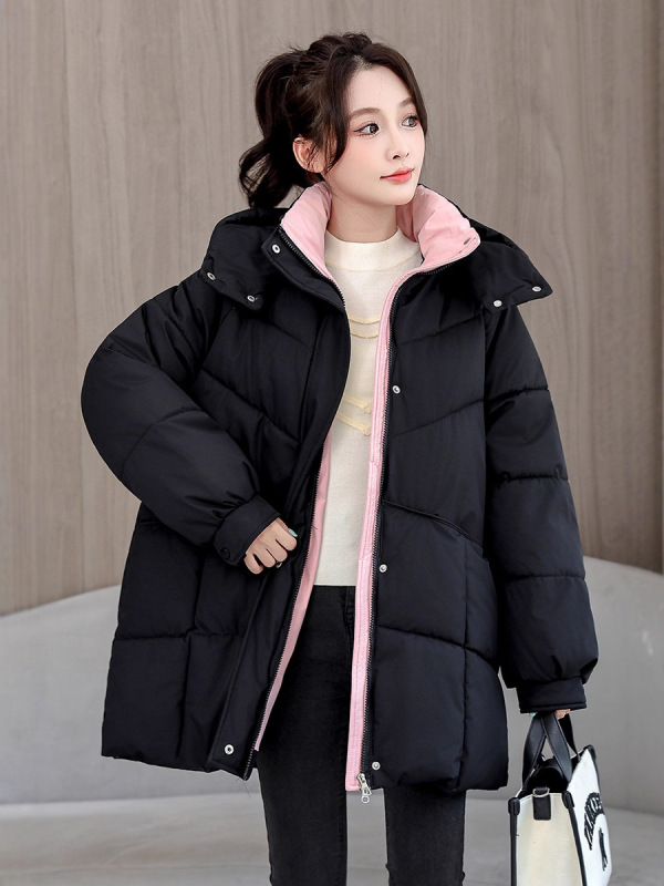 羽绒棉衣外套女2025冬季新款防风保暖加厚棉服年轻时尚遮肉棉袄|undefined