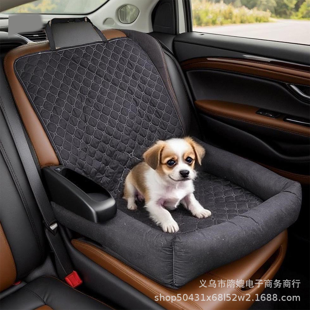 亚马逊车内副驾座位宠物窝跨境车载宠物窝垫外出旅行防水汽车狗窝